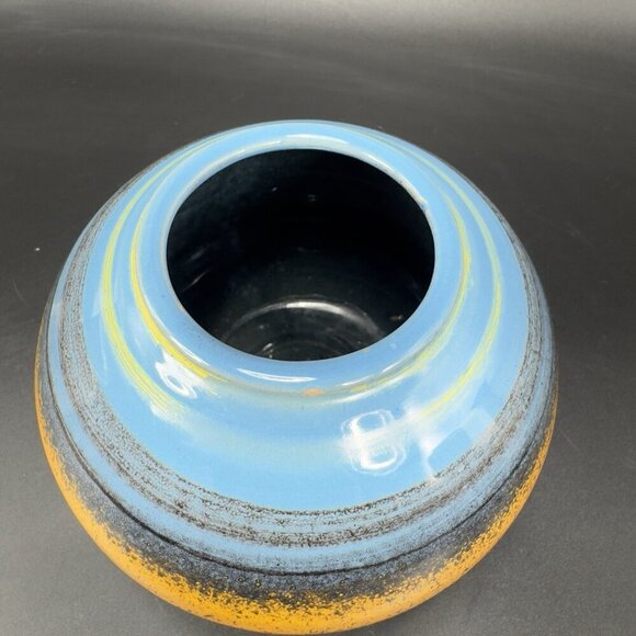 Hand Made Studio Pottery Signed Grammichble Round Bottom Stoneware Vase Vessel - Picture 10 of 12